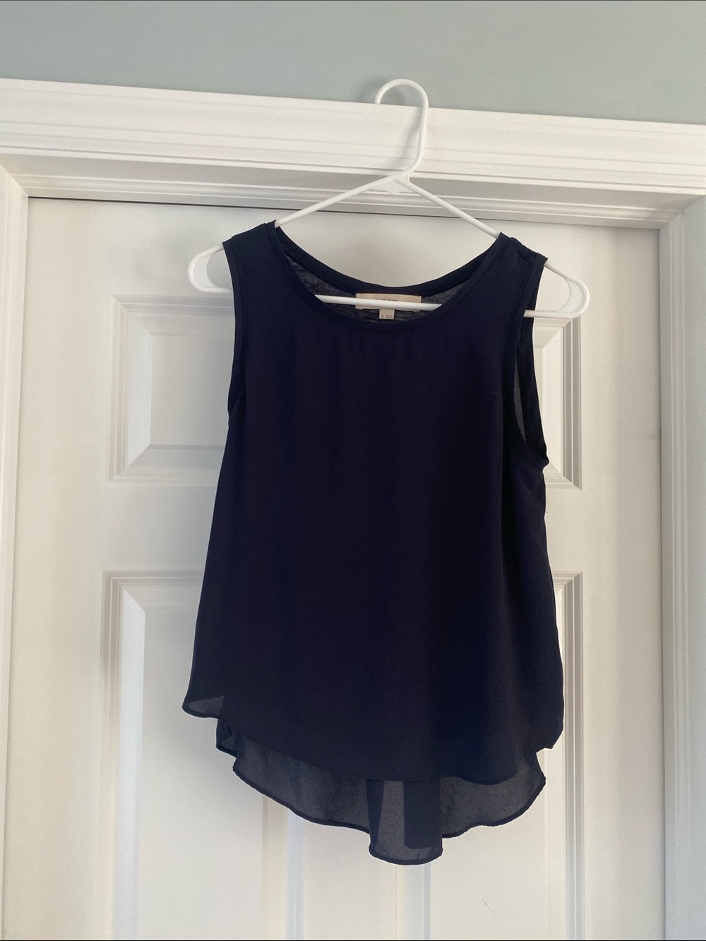LOFT Black Layered Chiffon Sleeveless Camisole